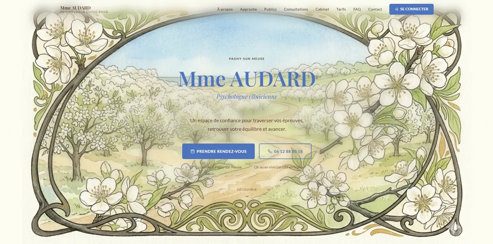 Capture d'écran du projet Emmanuelle Audard — Psychologue